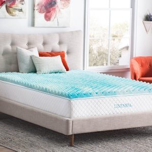 Linenspa 2 Inch Convoluted Gel Swirl Memory Foam Mattress Topper - Promotes Airflow - Relieves Pressure Points - Twin XL